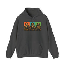 Load image into Gallery viewer, Bigfoot See Hear Speak No Evil Hoodie
