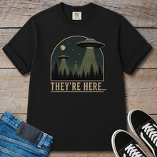 Load image into Gallery viewer, They’re Here UFO Space Invasion T-Shirt
