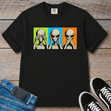 Load image into Gallery viewer, Alien See Hear Speak No Evil T-Shirt
