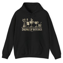 Load image into Gallery viewer, Witches Hoodie — "Drink Up Witches" Spooky Halloween Pullover
