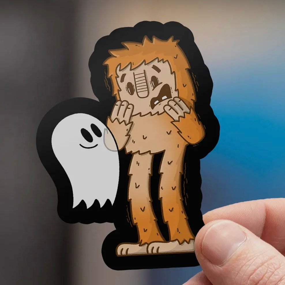 Bigfoot Meets Fred the Ghost Sticker