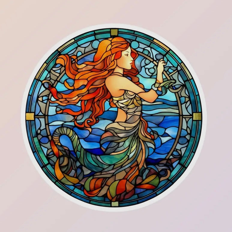Mermaid Stained Glass Sticker