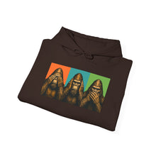 Load image into Gallery viewer, Bigfoot See Hear Speak No Evil Hoodie
