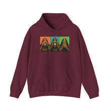 Load image into Gallery viewer, Bigfoot See Hear Speak No Evil Hoodie
