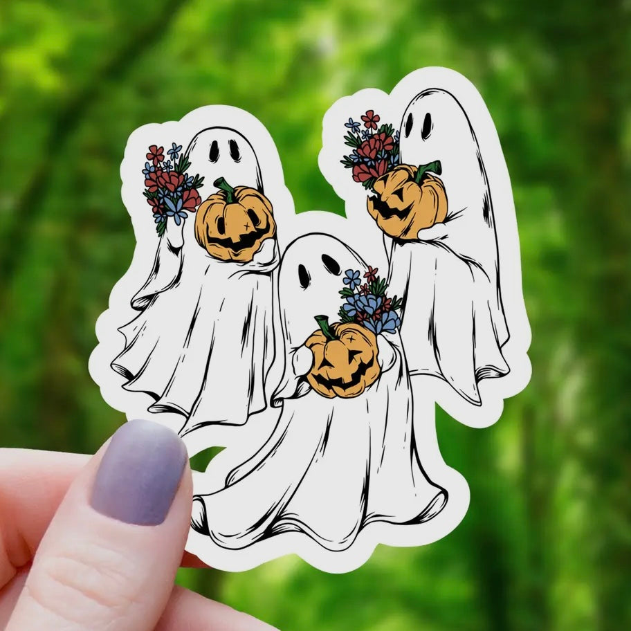 Ghostly Pumpkin Posse Sticker