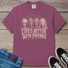 Load image into Gallery viewer, Life's Better With Friends Alien T-Shirt
