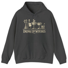 Load image into Gallery viewer, Witches Hoodie — "Drink Up Witches" Spooky Halloween Pullover
