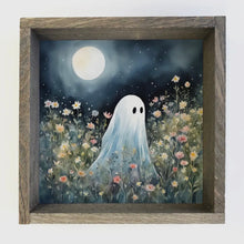 Load image into Gallery viewer, Ghost in Wildflowers Framed Art Print
