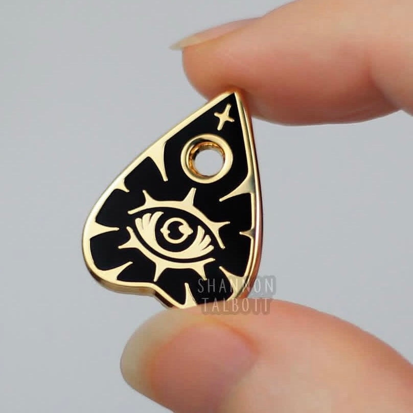 Ouija Planchette Enamel Pin (Silver)