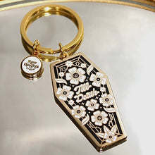 Load image into Gallery viewer, &quot;Till Death&quot; Coffin-Shaped Hard Enamel Keychain
