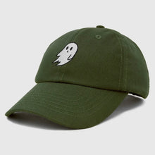 Load image into Gallery viewer, Glow in the Dark Olive Embroidered Ghost Hat
