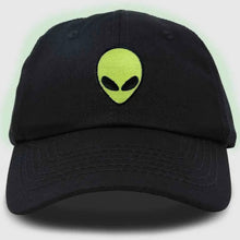 Load image into Gallery viewer, Black Glow-in-the-Dark Alien Hat
