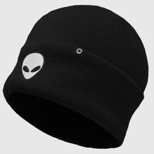 Load image into Gallery viewer, Black Embroidered Alien Beanie
