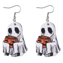 Load image into Gallery viewer, Trick Or Treat Ghost Drop Earrings
