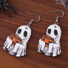 Load image into Gallery viewer, Trick Or Treat Ghost Drop Earrings
