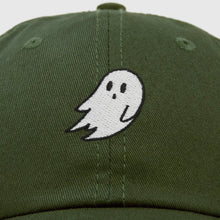 Load image into Gallery viewer, Glow in the Dark Olive Embroidered Ghost Hat
