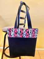 Skull & Peppermint Denim Christmas Tote