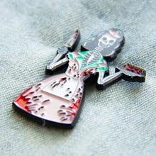 Load image into Gallery viewer, 1950&#39;s Diner Skeleton Waitress Enamel Pin
