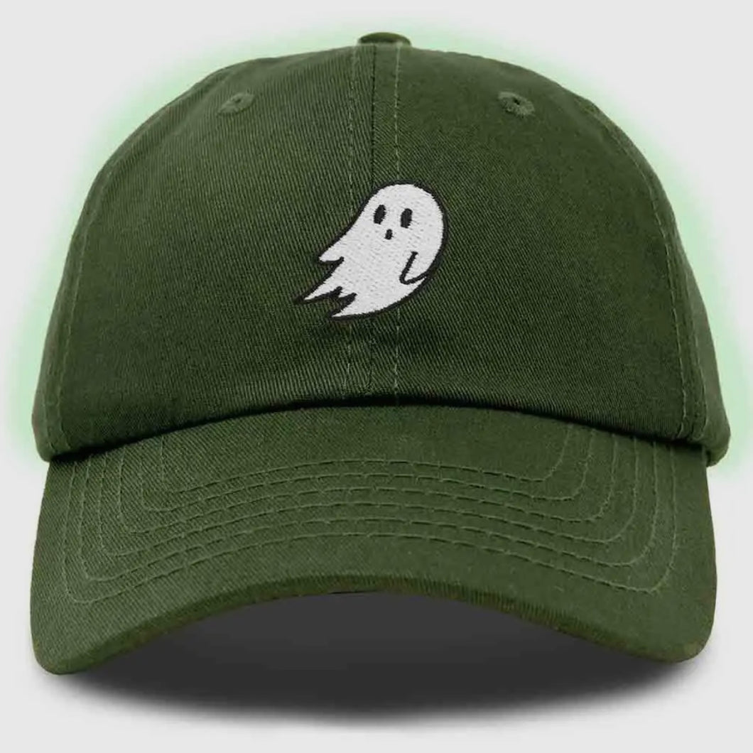 Glow in the Dark Olive Embroidered Ghost Hat