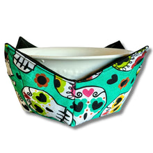 Load image into Gallery viewer, Teal Sugar Skull Bowl Cozy
