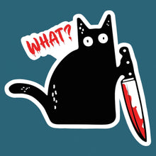 Load image into Gallery viewer, Murderous What Cat Sticker
