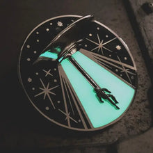 Load image into Gallery viewer, Glow in the Dark Alien Abduction Pin

