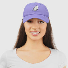 Load image into Gallery viewer, Glow in the Dark Lavender Embroidered Ghost Hat
