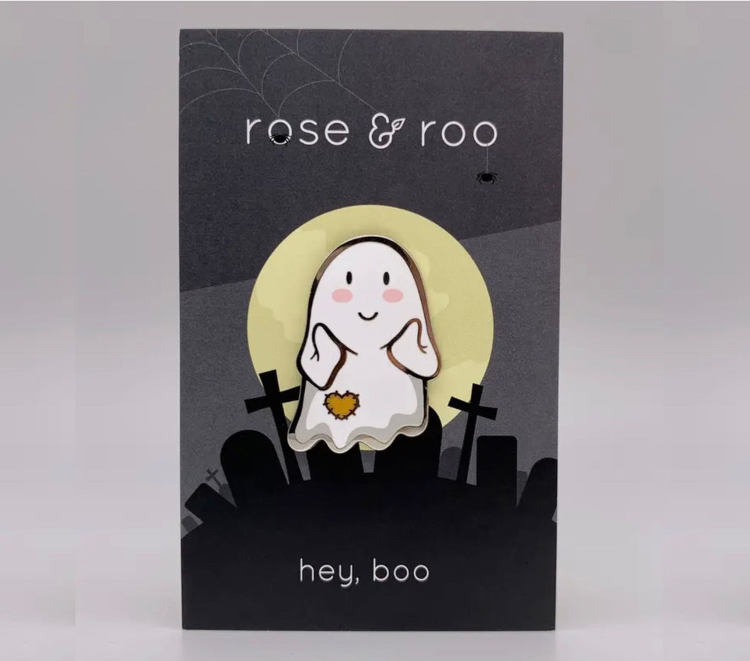 Hey Boo Enamel Pin