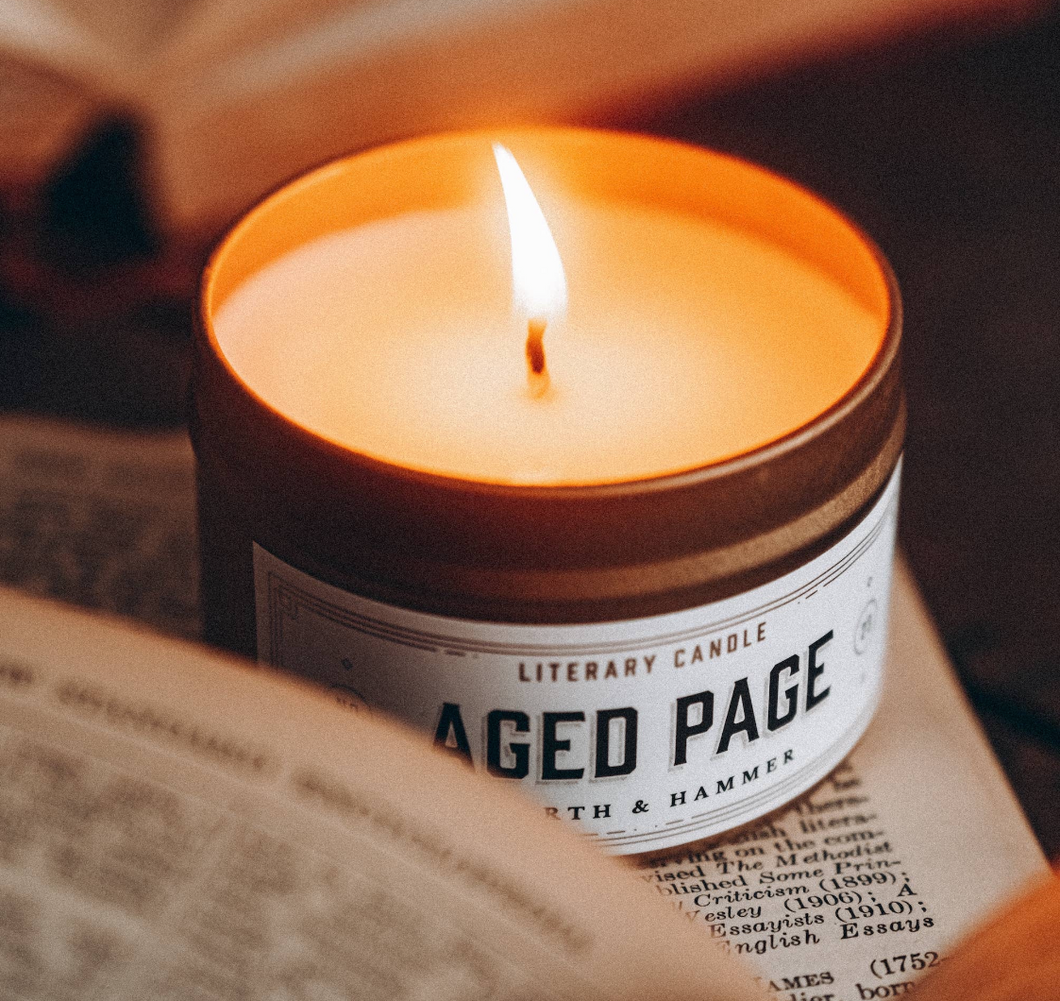 Aged Page Candle