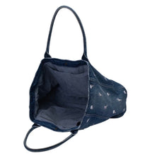 Load image into Gallery viewer, Large Denim Skull Tote Bag
