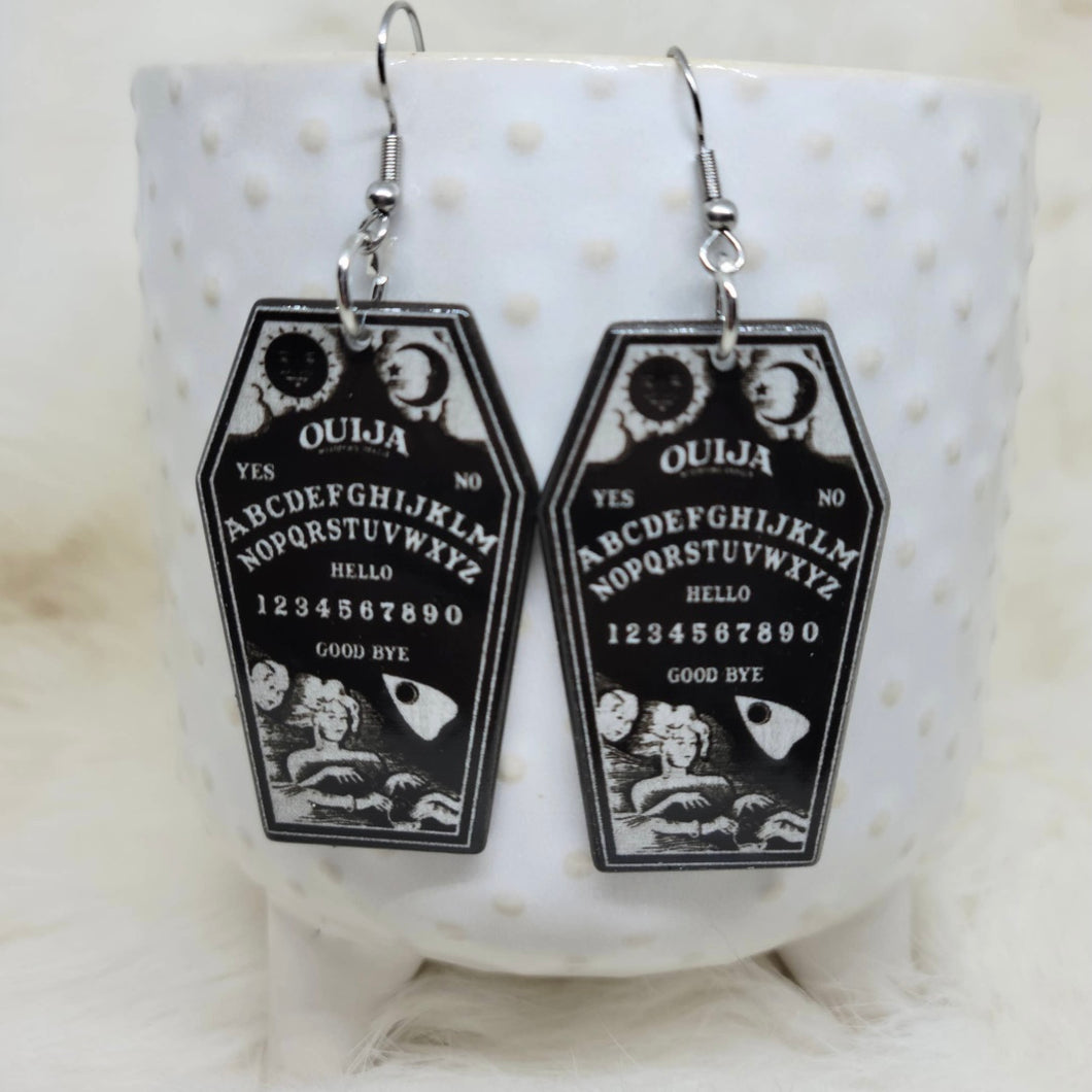 Ouija Coffin Earrings