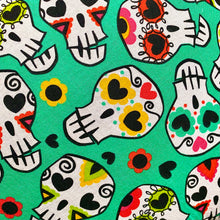 Load image into Gallery viewer, Teal Sugar Skull Pillow Sham
