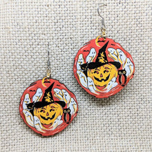 Load image into Gallery viewer, Pumpkin Witch Earrings
