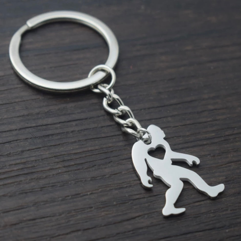 Bigfoot Heart Keychain