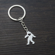 Load image into Gallery viewer, Bigfoot Heart Keychain
