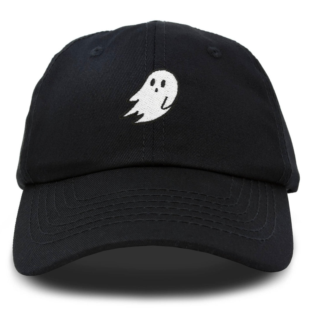 Black Embroidered Ghost Hat
