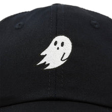 Load image into Gallery viewer, Black Embroidered Ghost Hat

