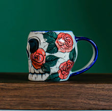 Load image into Gallery viewer, Rose Sugar Skull Mug
